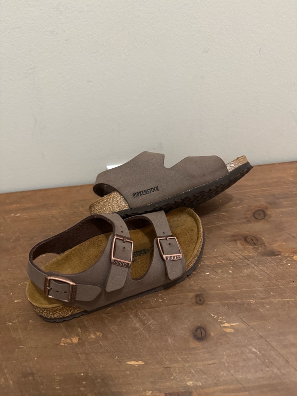 Birkenstock Kids 29  Brown Three-Strap Sandals - Picture 4 of 5